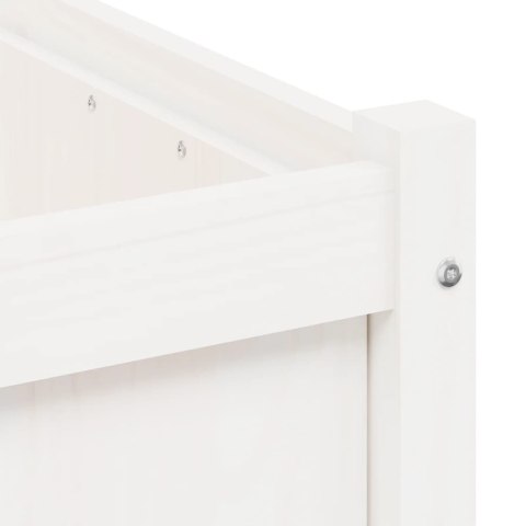 DONICA OGRODOWA BIAŁA 50X50X50CM LITE DREWNO SOSNOWE