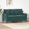 SOFA 2-OSOBOWA CIEMNOZIELONA 120CM TAPICEROWANA AKSAMITEM