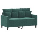 SOFA 2-OSOBOWA CIEMNOZIELONA 120CM TAPICEROWANA AKSAMITEM