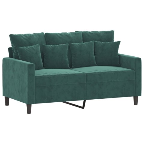 SOFA 2-OSOBOWA CIEMNOZIELONA 120CM TAPICEROWANA AKSAMITEM