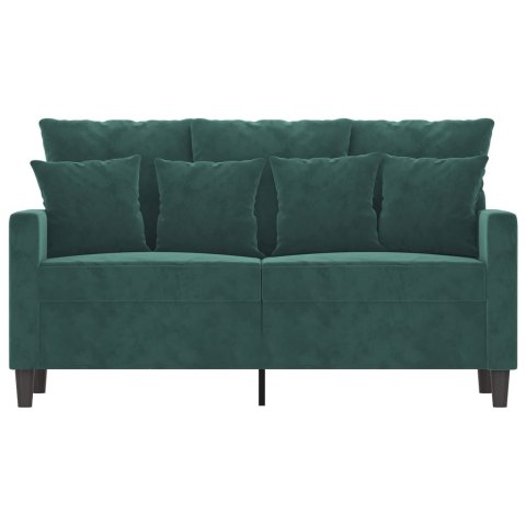 SOFA 2-OSOBOWA CIEMNOZIELONA 120CM TAPICEROWANA AKSAMITEM
