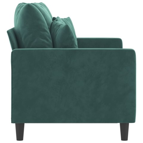 SOFA 2-OSOBOWA CIEMNOZIELONA 120CM TAPICEROWANA AKSAMITEM