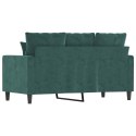 SOFA 2-OSOBOWA CIEMNOZIELONA 120CM TAPICEROWANA AKSAMITEM