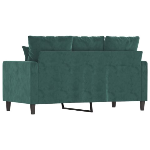 SOFA 2-OSOBOWA CIEMNOZIELONA 120CM TAPICEROWANA AKSAMITEM