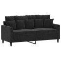 SOFA 2-OSOBOWA CZARNA 140CM TAPICEROWANA AKSAMITEM