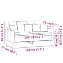 SOFA 2-OSOBOWA CZARNA 140CM TAPICEROWANA AKSAMITEM
