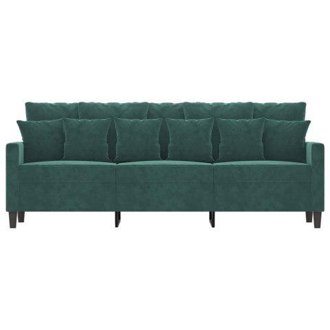 SOFA 3-OSOBOWA CIEMNOZIELONY 180CM OBITA AKSAMITEM