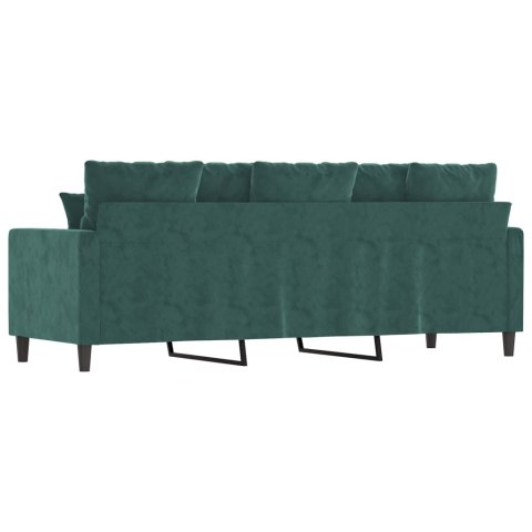 SOFA 3-OSOBOWA CIEMNOZIELONY 180CM OBITA AKSAMITEM