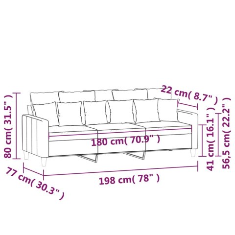 SOFA 3-OSOBOWA CIEMNOZIELONY 180CM OBITA AKSAMITEM