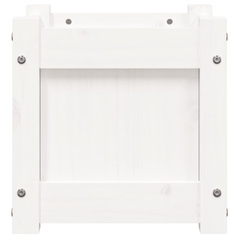 DONICA OGRODOWA BIAŁA 31X31X31CM LITE DREWNO SOSNOWE