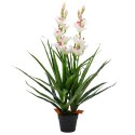SZTUCZNY STORCZYK CYMBIDIUM Z DONICZKĄ 100CM ZIELONY