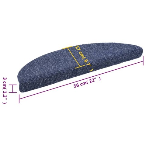 SAMOPRZYLEPNE NAKŁADKI NA SCHODY 56X17X3CM NIEBIESKIE
