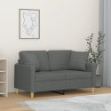 2-OSOBOWA SOFA Z PODUSZKAMI CIEMNOSZARA 120CM TKANINA