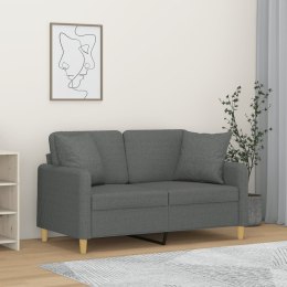 2-OSOBOWA SOFA Z PODUSZKAMI CIEMNOSZARA 120CM TKANINA