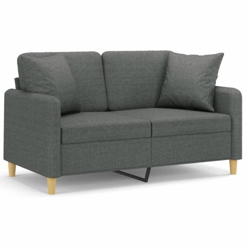 2-OSOBOWA SOFA Z PODUSZKAMI CIEMNOSZARA 120CM TKANINA