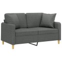 2-OSOBOWA SOFA Z PODUSZKAMI CIEMNOSZARA 120CM TKANINA