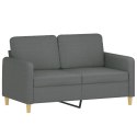 2-OSOBOWA SOFA Z PODUSZKAMI CIEMNOSZARA 120CM TKANINA