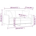 2-OSOBOWA SOFA Z PODUSZKAMI CIEMNOSZARA 120CM TKANINA