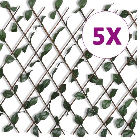 PŁOT KRATKA Z WIERZBY 5 SZT. Z LISTKAMI 180X 90CM