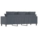 SOFA 3-OSOBOWA CIEMNOSZARA 180CM OBITA AKSAMITEM