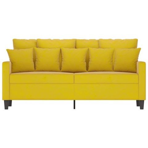 SOFA 2-OSOBOWA ŻÓŁTA 140CM TAPICEROWANA AKSAMITEM