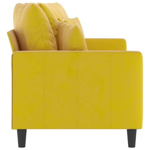 SOFA 2-OSOBOWA ŻÓŁTA 140CM TAPICEROWANA AKSAMITEM