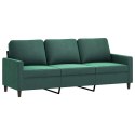 SOFA 3-OSOBOWA CIEMNOZIELONY 180CM OBITA AKSAMITEM