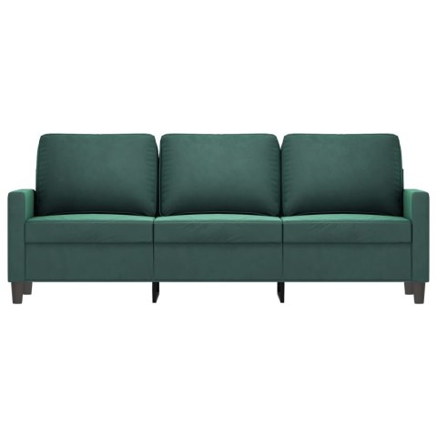 SOFA 3-OSOBOWA CIEMNOZIELONY 180CM OBITA AKSAMITEM