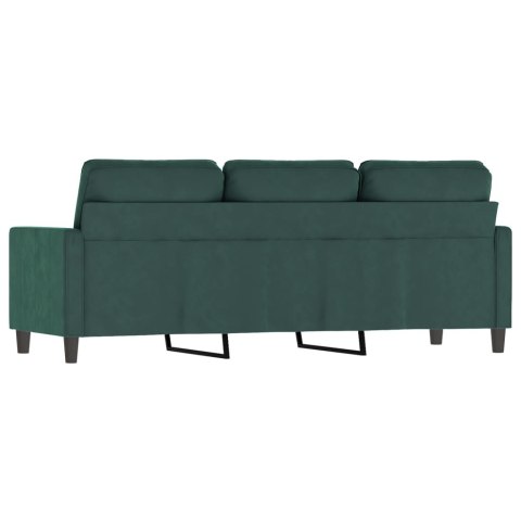 SOFA 3-OSOBOWA CIEMNOZIELONY 180CM OBITA AKSAMITEM