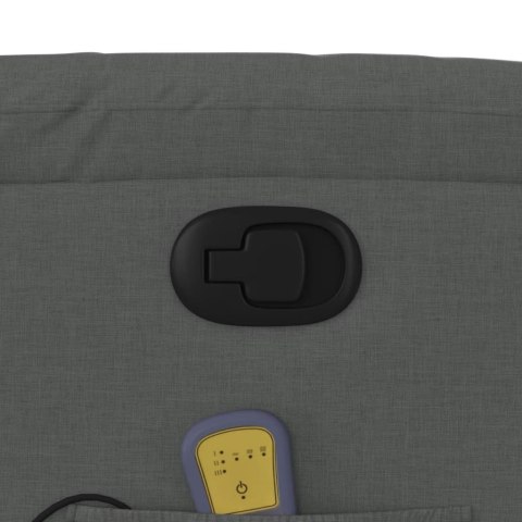 ROZKŁADANY FOTEL MASUJĄCY CIEMNOSZARY OBITY TKANINĄ