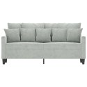 SOFA 2-OSOBOWA JASNOSZARA 140CM TAPICEROWANA AKSAMITEM