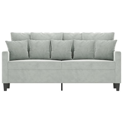 SOFA 2-OSOBOWA JASNOSZARA 140CM TAPICEROWANA AKSAMITEM