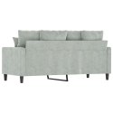 SOFA 2-OSOBOWA JASNOSZARA 140CM TAPICEROWANA AKSAMITEM