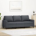 SOFA 3-OSOBOWA CIEMNOSZARA 180CM OBITA AKSAMITEM