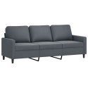 SOFA 3-OSOBOWA CIEMNOSZARA 180CM OBITA AKSAMITEM