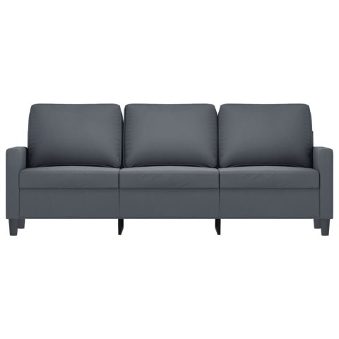 SOFA 3-OSOBOWA CIEMNOSZARA 180CM OBITA AKSAMITEM