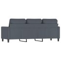 SOFA 3-OSOBOWA CIEMNOSZARA 180CM OBITA AKSAMITEM