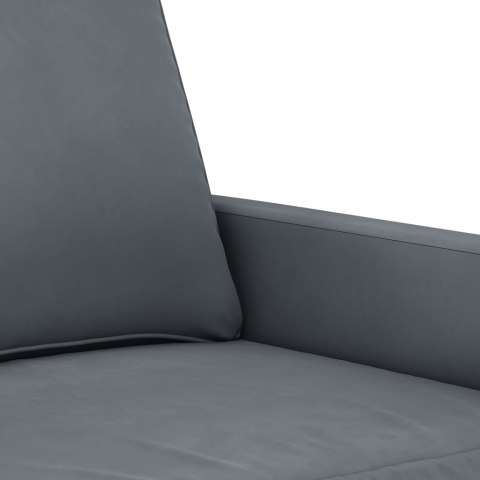 SOFA 3-OSOBOWA CIEMNOSZARA 180CM OBITA AKSAMITEM