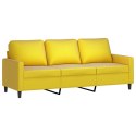 SOFA 3-OSOBOWA ŻÓŁTY 180CM TAPICEROWANA AKSAMITEM