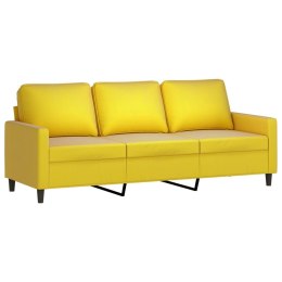 SOFA 3-OSOBOWA ŻÓŁTY 180CM TAPICEROWANA AKSAMITEM
