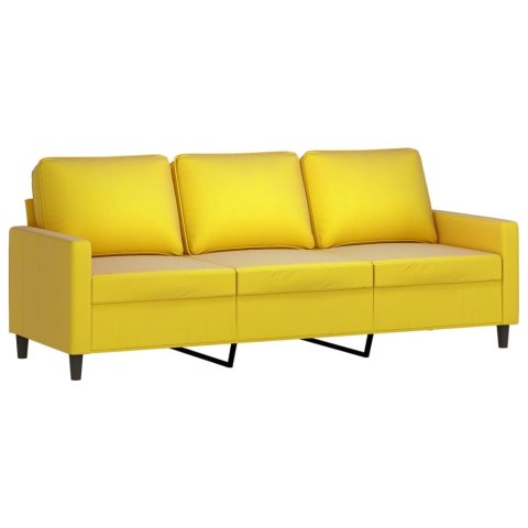 SOFA 3-OSOBOWA ŻÓŁTY 180CM TAPICEROWANA AKSAMITEM