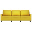 SOFA 3-OSOBOWA ŻÓŁTY 180CM TAPICEROWANA AKSAMITEM