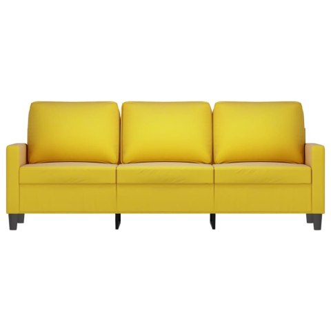 SOFA 3-OSOBOWA ŻÓŁTY 180CM TAPICEROWANA AKSAMITEM