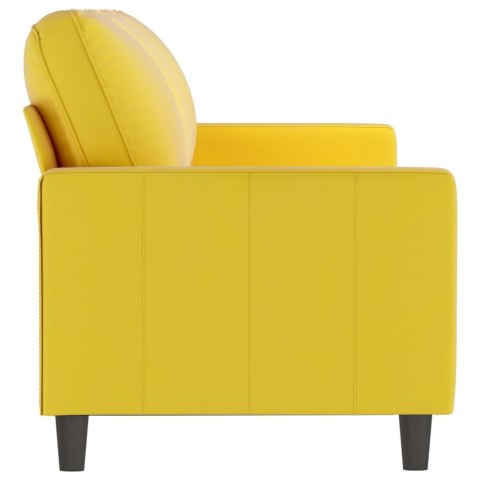 SOFA 3-OSOBOWA ŻÓŁTY 180CM TAPICEROWANA AKSAMITEM