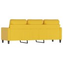 SOFA 3-OSOBOWA ŻÓŁTY 180CM TAPICEROWANA AKSAMITEM