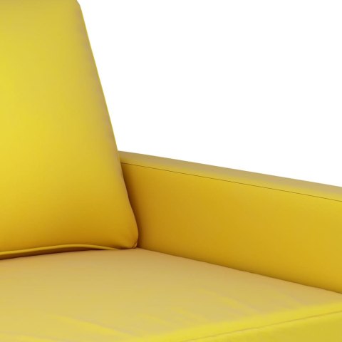 SOFA 3-OSOBOWA ŻÓŁTY 180CM TAPICEROWANA AKSAMITEM