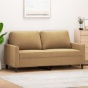 SOFA 2-OSOBOWA BRĄZOWA 140CM TAPICEROWANA AKSAMITEM