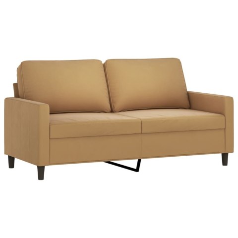 SOFA 2-OSOBOWA BRĄZOWA 140CM TAPICEROWANA AKSAMITEM