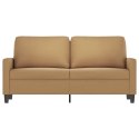 SOFA 2-OSOBOWA BRĄZOWA 140CM TAPICEROWANA AKSAMITEM