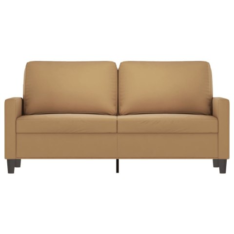 SOFA 2-OSOBOWA BRĄZOWA 140CM TAPICEROWANA AKSAMITEM